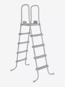 Лестница Bestway 58337 с площадкой , для бассейнов до 132 см, 4 ступеньки, Серый
