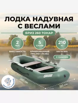 Лодка Бриз 260 зеленый Тонар, Зеленый