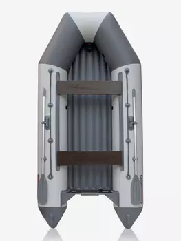 Лодка моторная килевая Тайга 350 НДНД, вклеенный надувной килевой пол с клапаном избыточного давления, серая, Серый