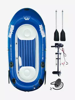 Лодка надувная Aqua Marina WILDRIVER-88823 с электромотором T-18, Синий