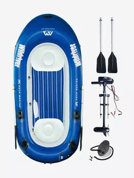Лодка надувная Aqua Marina WILDRIVER-88823 с электромотором T-18, Синий
