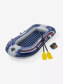 Лодка надувная Bestway 61083 Treck X1 Set + весла + насос (228х121см), Синий