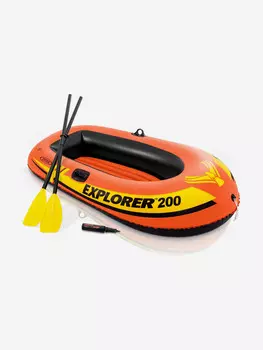 Лодка надувная Intex 58331 EXPLORER 200 SET, 2-мест. + ручной мини-насос, пластиковые весла, Оранжевый