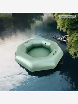 Лодка плот ПВХ восьмигранная Kuhlberg зеленая, Зеленый