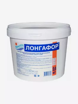 Лонгафор таблетки 200 г, медленный органический хлор, ведро 2,6 кг, Белый