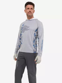 Лонгслив мужской c капюшоном FINNTRAIL Big Fish, Серый