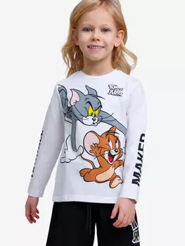 Лонгслив Playtoday для девочки, Белый