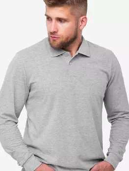 Лонгслив-поло мужской Happyfox, Серый