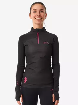 Лонгслив с мембранной вставкой женский UGLOW, черный розовый, Черный