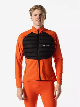 Лонгслив с пуховой вставкой мужской UGLOW, красно-оранжевый, Оранжевый