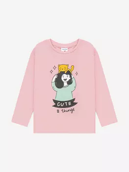 Лонгслив с ярким принтом розовый Button Blue, Розовый