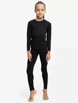 Лонгслив спортивный для девочки WILDWINS, Черный