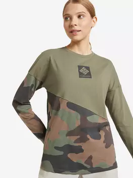 Лонгслив женский Columbia Park LS Tee, Зеленый, размер 42