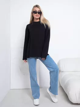 Лонгслив женский оверсайз2, Черный