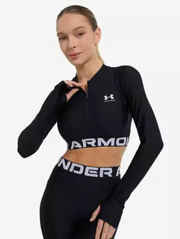 Лонгслив женский Under Armour Heatgear Rib, Черный