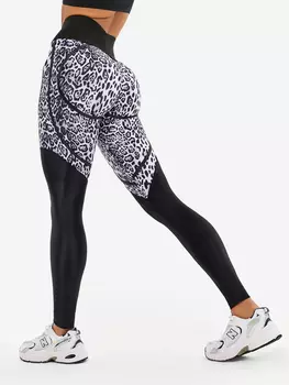 Лосины женские спортивные Bona Fide: Flirt Leggings "Snow Leo ", Черный