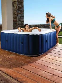 LS062U-NAСПА-бассейн 185х185х68см "Orbit" 930л, квадратный, аэромассаж, Синий
