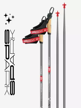 Лыжные палки REX Spark, 50% углеволокно, Серый