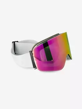 Маска горнолыжная для сноуборда лыж снегоходов EasyRider WHITE/PINK, Белый