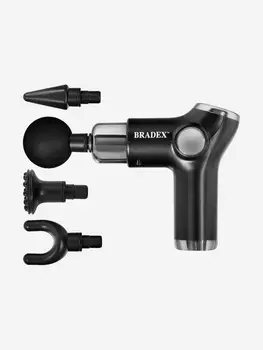 Массажер для тела, Массажный пистолет «COMPACT», 4 насадки Bradex, Черный