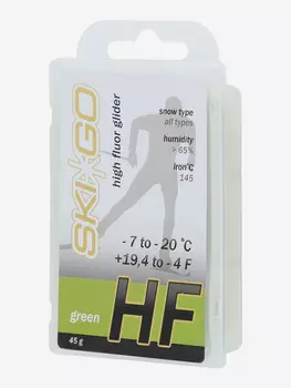 Мазь скольжения для беговых лыж Ski GoHF -7/-20, 45 г, Зеленый