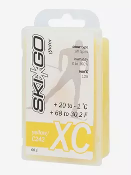Мазь скольжения для беговых лыж Ski Go XC +20/-1, 60 г, Желтый