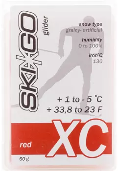 Мазь скольжения Ski Go ХС, +1°C/-5°C, Красный