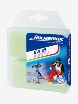 Мазь скольжения твердая для лыж и сноубордов HOLMENKOL Additiv High Fluor GW 25, Зеленый