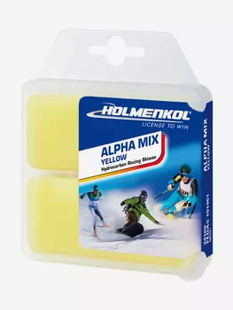Мазь скольжения твердая для лыж и сноубордов Holmenkol Alpha Mix Yellow, Желтый