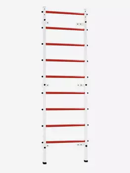 Металлическая шведская стенка Белая Sportlim ступени красные из ПВХ, Красный