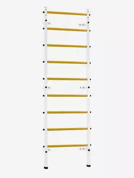 Металлическая шведская стенка Белая Sportlim ступени желтые из ПВХ, Желтый