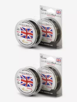 Монофильная леска для рыбалки ALLVEGA "Magnum Black" 150м 0,25мм Набор 2 штуки (7,55кг) черная, тонущая, Черный