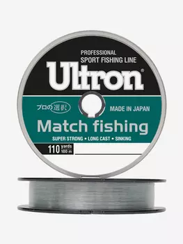 Монофильная леска для рыбалки ULTRON Match Fishing 0,230 мм, 6,0 кг, 100 м, светло-голубая, 1 штука, Голубой