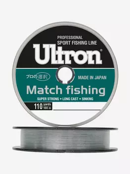 Монофильная леска для рыбалки ULTRON Match Fishing 0,181 мм, 3,8 кг, 100 м, светло-голубая, 1 штука, Голубой