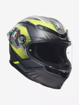 Мотошлем интеграл AGV K6 S E2206 MPLK Excite Matt Camo/Yellow Fluo, Черный