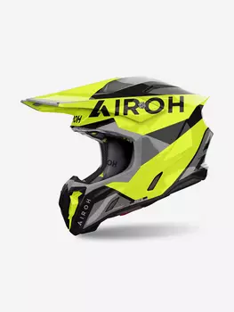 Мотошлем Кроссовый Airoh TWIST 3 KING Yellow Gloss, Серый