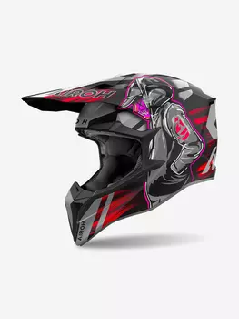 Мотошлем Кроссовый Airoh WRAAP CYBER Red Matt, Красный