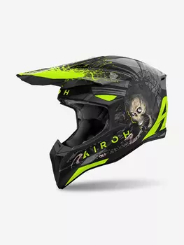 Мотошлем Кроссовый Airoh WRAAP DARKNESS Matt, Серый