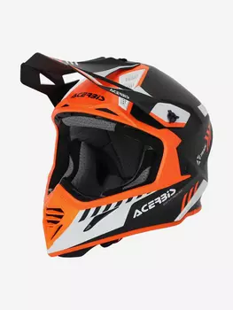 Мотошлем кроссовый взрослый Acerbis X-TRACK MIPS 22-06 Black/Orange Fluo, Черный