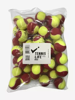 Мячи для большого тенниса Tennis Life красно-желтые / 48 шт в полиэтиленовом пакете, Красный