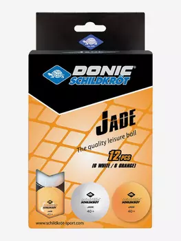 Мячики для н/тенниса DONIC JADE 40+ 12 штук, белый + оранжевый, Оранжевый