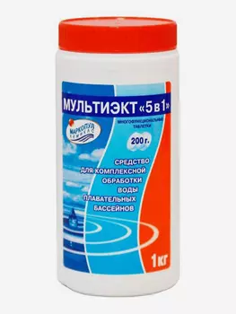 Мультиэкт, "5 в 1", таблетки 200 г. ведро 1 кг, Белый