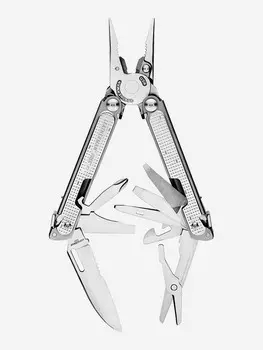 Мультиинструмент складной Leatherman Free P2, 19 функций, чехол, Серебряный