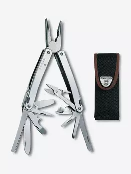 Мультиинструмент складной Victorinox SwissTool Spirit X, 105 мм, 26 функций, нейлоновый чехол, Серебряный