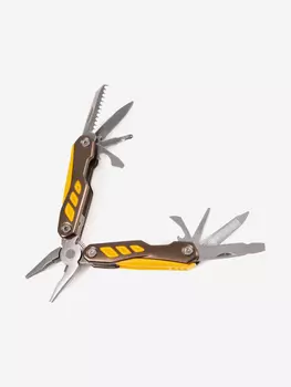 Мультитул - плоскогубцы Следопыт, 70х33х18 мм, 9 предметов, в чехле, в коробке., Желтый