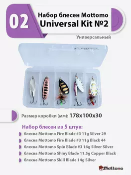 Набор блесен рыболовных для спиннинга Mottomo Universal Kit №2 Универсальный, Мультицвет