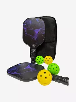 Набор для игры в пиклбол, Нескучные игры, Ракетки, мячи, Черный