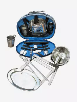 Набор Пикник на двоих нерж Роза ветров, Серебряный