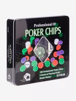 Игра настольная, в жестяной коробке, Нескучные игры, Покер 100 фишек, Черный