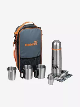 Набор посуды для пикника Prival на 2 персоны с термосом+2 термокружки (HS-PL-TT-2) Helios, Серый
